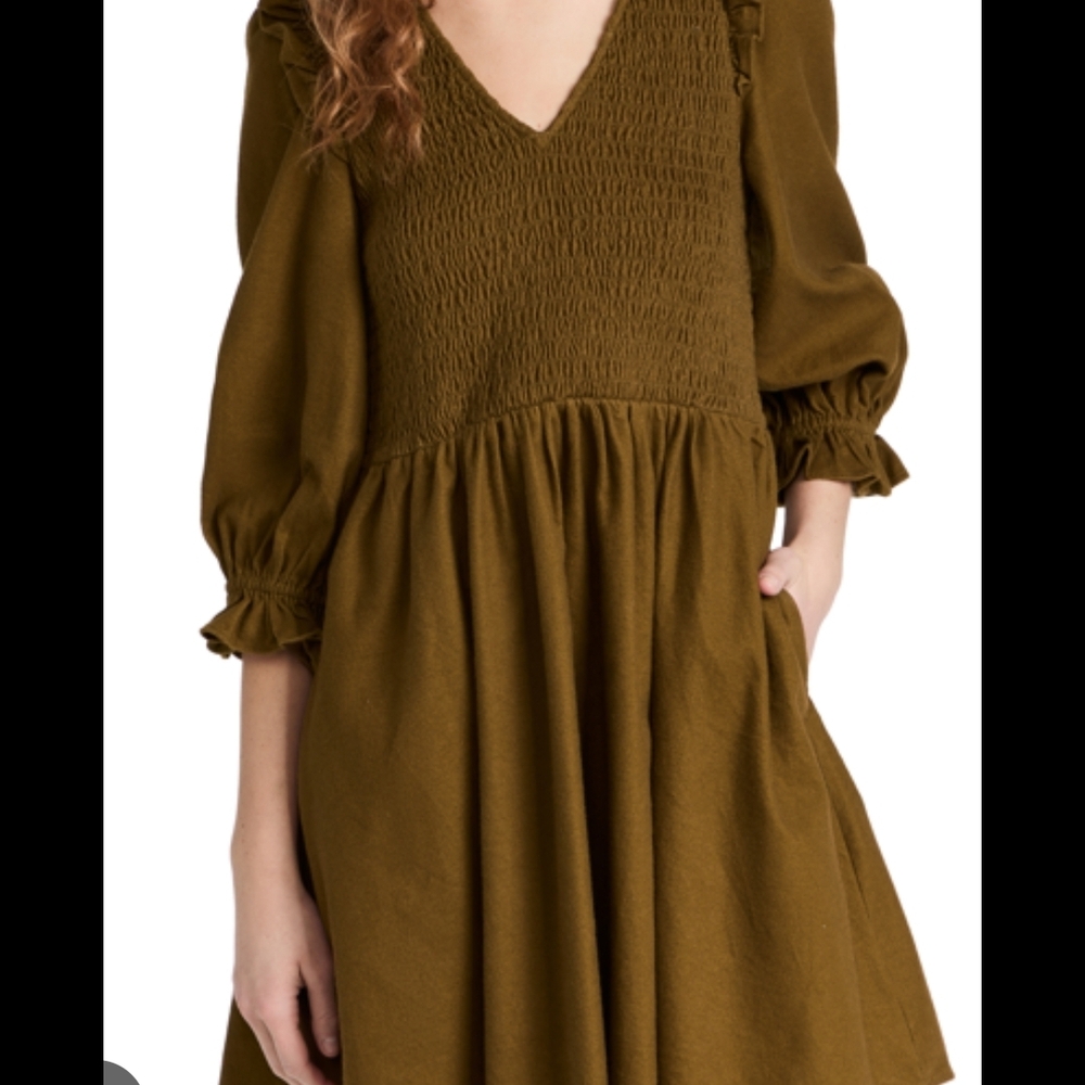 Madewell Olive Long Sleeve Dress